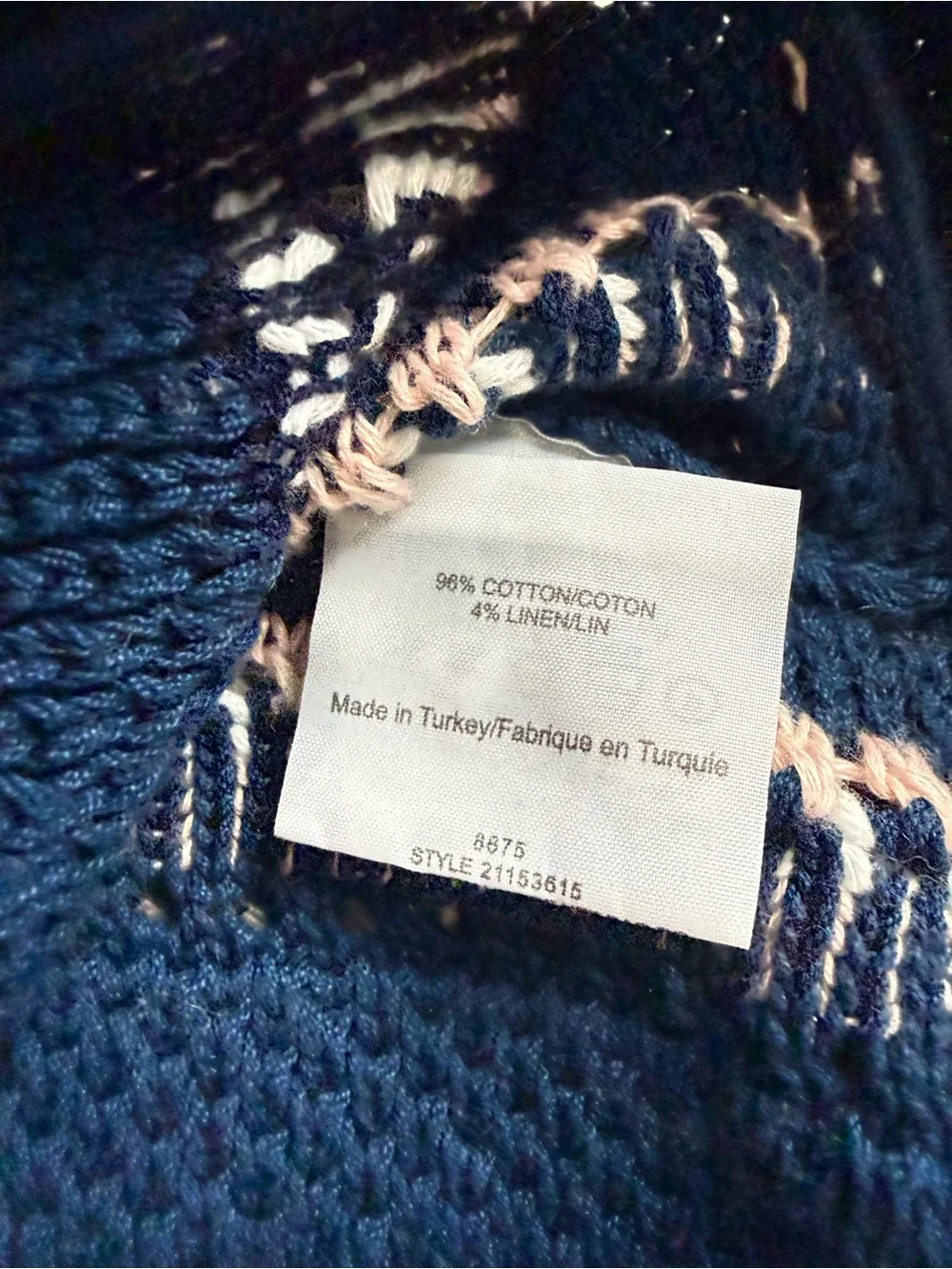 Tory Burch Navy Stripe Knit Sweater